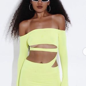 Neon Green Cutout Dress